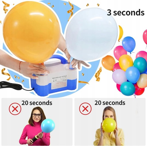 POMPKA ELEKTRYCZNA Z DWOMA DYSZAMI DO POMPOWANIA BALONÓW WESELE IMPREZA