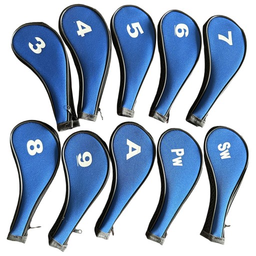 Golf Irons Крышка головы для гольфа, черная и синяя сторона