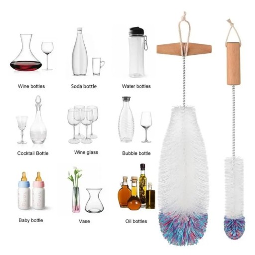 Soda Stream Bottle Brush With Beechwood Handle Glassware Jars Cleaner Kitch