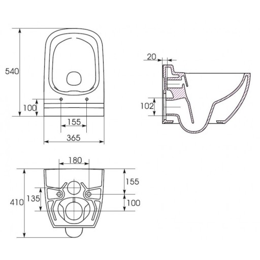 CERSANIT CASPIA УНИТАЗ K11-0233 CleanOn