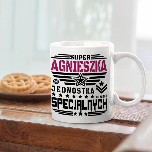 Кружка жене, подарок на день рождения AGNIESZKA