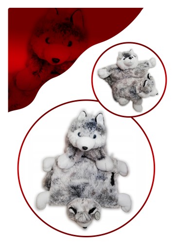 Poduszka Składana PLUSZAK Maskotka Pluszowa Zabawka 2w1 Haski 40cm Piesek