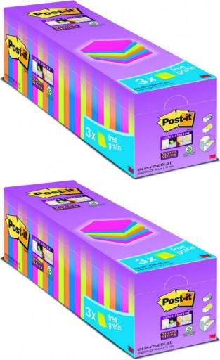 Самоклеящиеся заметки Post-it 76x76 мм 21 3 в подарок 2 упаковки
