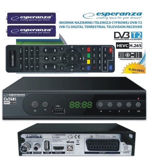 HD DVB-T2 HDMI H.265 HEVC декодер цифрового ТВ-тюнер