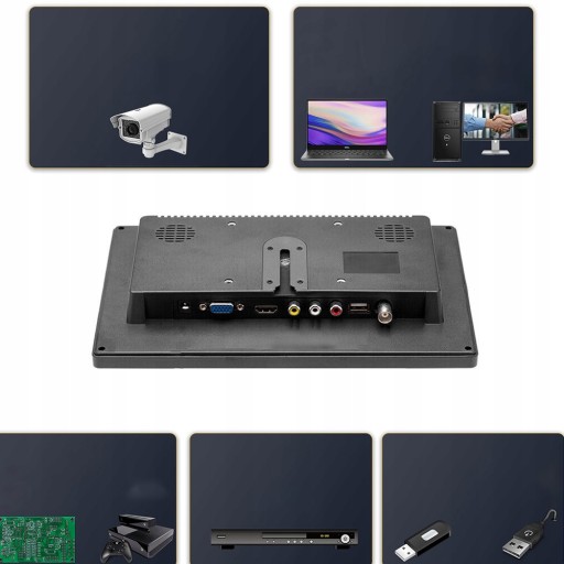 MONITOR LED 10 CALI HD Z HDMI VGA AV BN 12V EKRAN LCD
