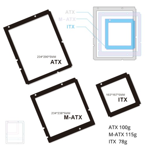 Задняя панель RGB 234x290x5 мм, 5 В, 3 контакта для большого размера ATX