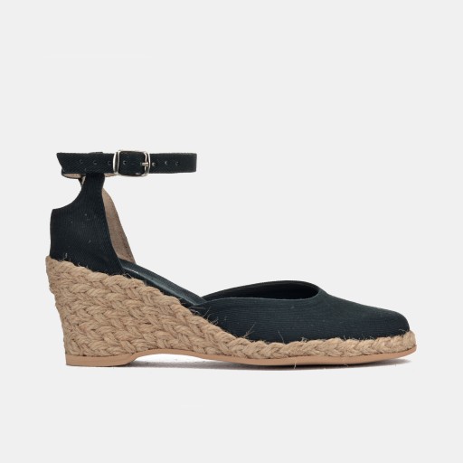 Espadryle spotykanka (7 cm ) CZARNE 35