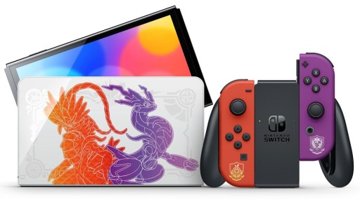 Nintendo SWITCH Oled Pokemon Scarlet & Violet + игровой набор + стекло + футляр