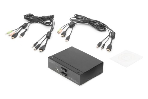 KVM-переключатель DIGITUS, 2 порта HDMI, 4K, 30 Гц