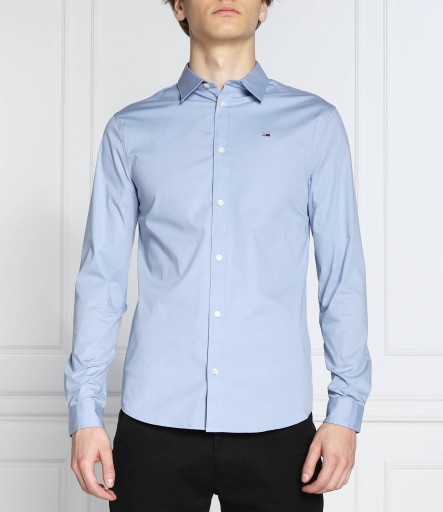 синяя мужская рубашка, элегантная мужская рубашка, джинсы Tommy Hilfiger Slim