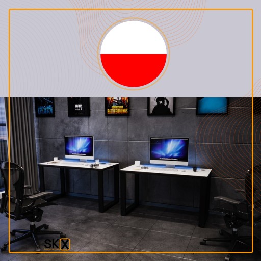 Biurko Gamingowe Komputerowe Dla Graczy LED Białe
