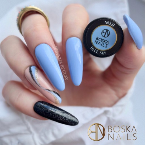 Лак гибридный BOSKA NAILS БЕЛЫЙ ЧЕРНЫЙ + пилка