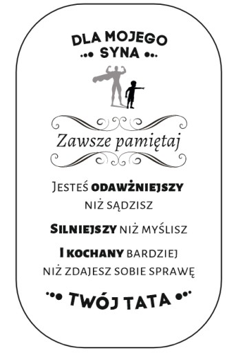 Nieśmiertelnik Złoty Grawer Prezent dla Syna od Taty Naszyjnik Męski