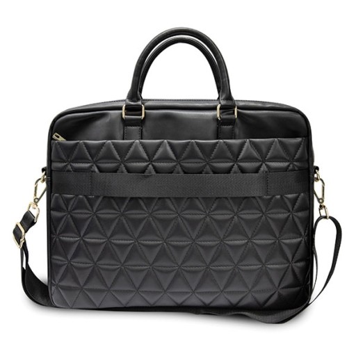 Оригинальный кожаный стеганый чехол для ноутбука GUESS до 16 дюймов, черный