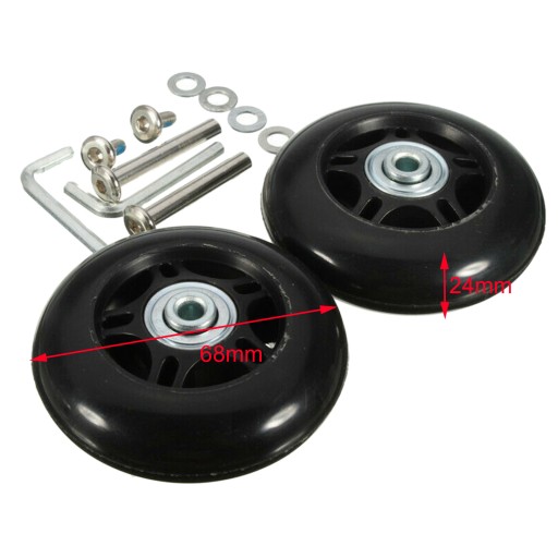 ЗАМЕННЫЕ КОЛЕСА ДЛЯ БАГАЖНОГО ЧЕМОДАНА КОЛЕСА ДЛЯ ТЕЛЕЖКИ X2 68MM X 24MM