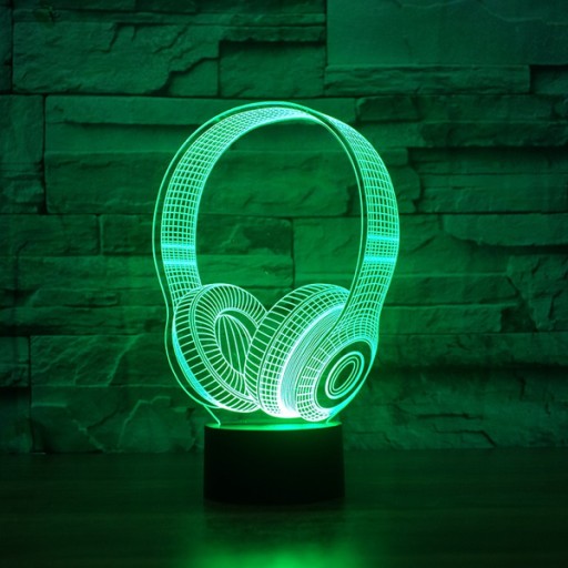 3D светодиодный ночник, USB НАУШНИКИ + ПУЛЬТ RGB