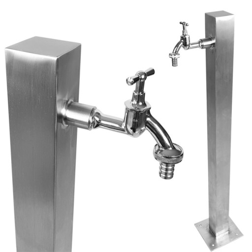 AQUABIN STEEL Садовый столб, смеситель для шланга 3/4