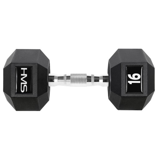Гантель стальная прорезиненная Hex Pro, 16 кг.