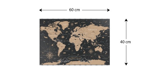 Магнитная доска КАРТА МИРА 60х40см + набор
