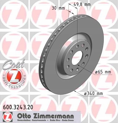 ZIMMERMANN Колодки Передние диски SEAT LEON 5F 340мм