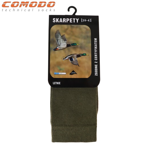 SKARPETY LETNIE MYŚLIWSKIE WOJSKOWE TERMOAKTYWNE COMODO COOLMAX KHAKI 35-38