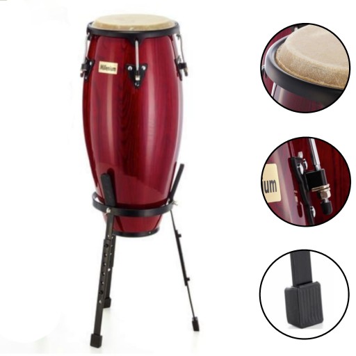 MC890WR Conga 10'' - drewniana konga w kolorze czerwonego wina. Millenium