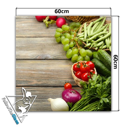 Закаленная плитка для кухни на стену 60х60 овощи