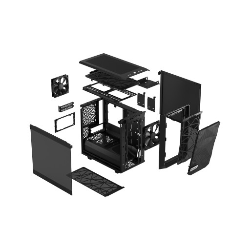 Корпус Meshify 2 Nano TG Midi Tower с фрактальным дизайном, черный
