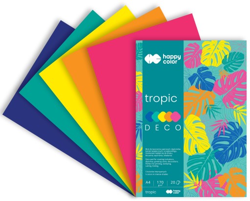Бумага декоративная ТЕХНИЧЕСКИЙ БЛОК ДЕКО А4 HAPPY COLOR 170 г 20 тыс. ТРОПИК