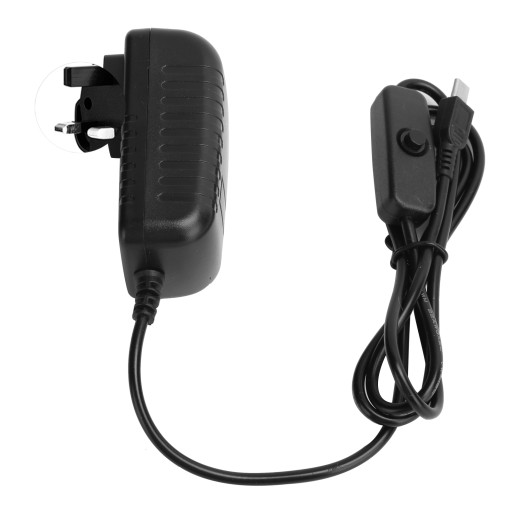 Блок питания для Raspberry Pi 5v 3a со встроенной кнопкой переключения micro USB