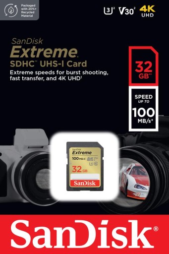 SanDisk SDSDXVT-032G-GNCIN - Карта SDHC Extreme 32 ГБ, UHS-I, V30
