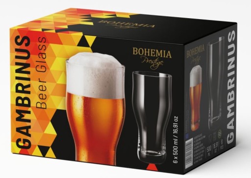 Бокал для пива BOHEMIA PRESTIGE GAMBRINUS 500мл 6x