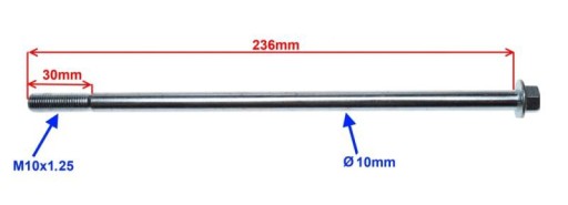 OŚ ZAWIESZENIA SILNIKA M10x235 4T 50 SKUTER