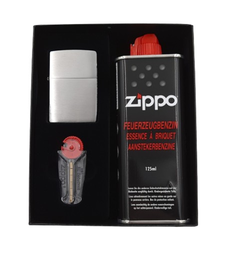 Zestaw upominkowy zapalniczka zippo benzyna kamień