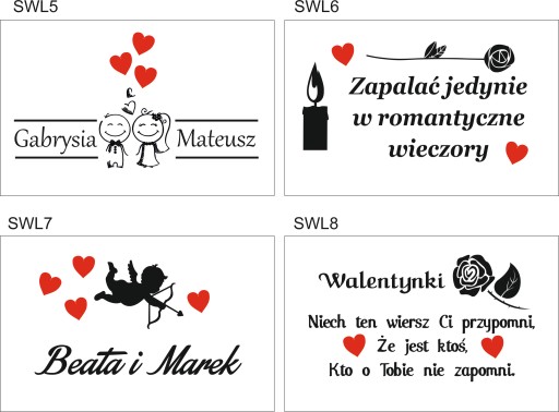ŚWIECZNIK TEALIGHT WALENTYNKI PREZENT DZIEWCZYNY
