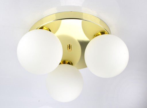 Потолочный светильник Люстра Плафон Золотое стекло Белые шарики Стекло E3 LED G9