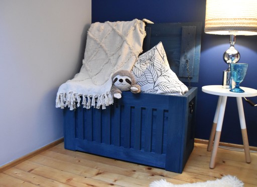 ECOSTYL ДЕРЕВЯННЫЙ ЯЩИК - ТЕМНО-СИНИЙ цвет, 140л
