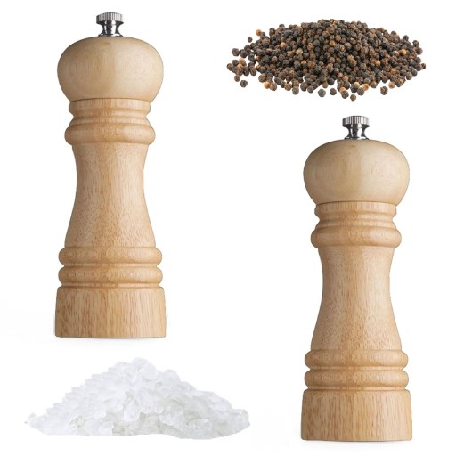 AMEFA GRINDER 2 MŁYNKI DREWNIANE CERAMICZNE RĘCZNE SOLI PIEPRZU ZESTAW 15cm