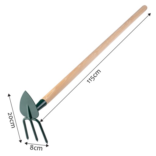 MOTYKA MOTYCZKA OGRODOWA DO KOPANIA KOPACZKA Z WIDEŁKAMI 8cm HACZKA 115cm