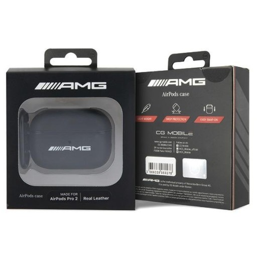 AMG AMAP2SLWK Чехол для Apple AirPods Pro 2 Leather White Logo черный/черный