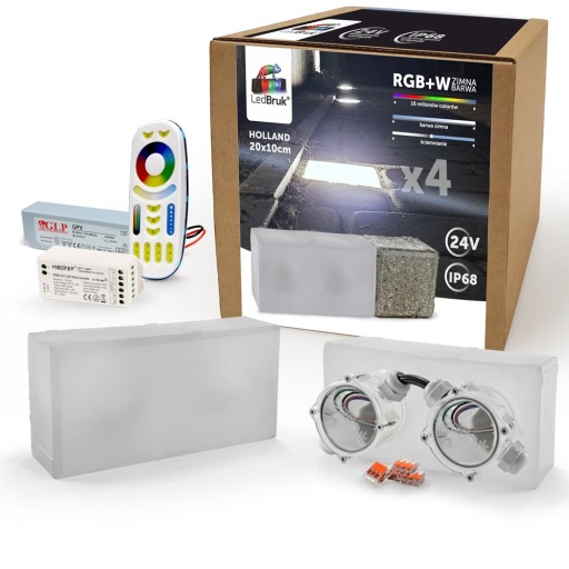 4x светодиодная брусчатка LedBruk 24В 20х10см RGBW BZ
