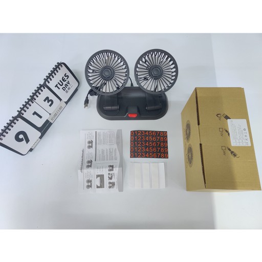 WENTYLATOR WIATRACZEK SAMOCHODOWY 360° OBROTOWY 12V/24V 10W 2-biegi USB