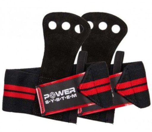 POWER SYSTEM SKÓRKI CROSSFIT GRIPS RED NADGARSTEK
