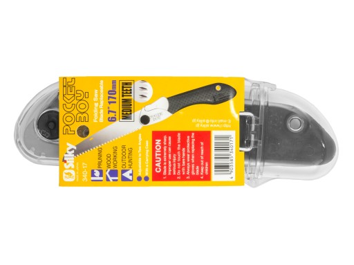 Складная ручная пила для резки древесины SILKY POCKETBOY 170-10, чёрная