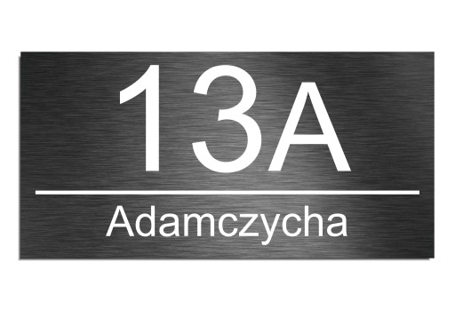 Tabliczka adresowa numer domu grafitowa 12x24cm