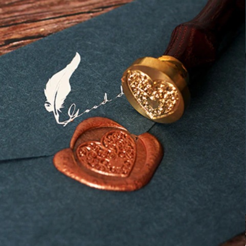 Pieczęć, stempel do wosku, laku wzór MADE WITH