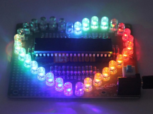 Mega Heart 32 светодиода RGB Multicolor + набор для самостоятельного изготовления корпуса