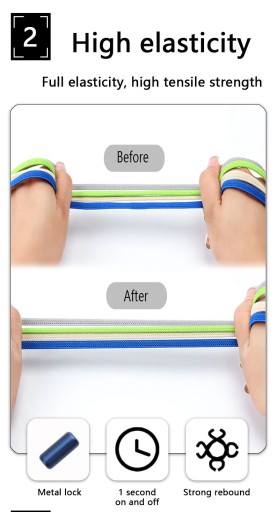 1 Pair Elastic No Tie Shoelaces Flat Sneakers
