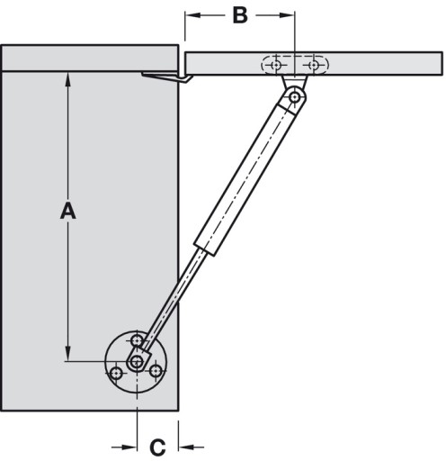 2 x ГАЗОВЫЙ МЕБЕЛЬНЫЙ ПОДЪЕМНИК HAFELE 80N