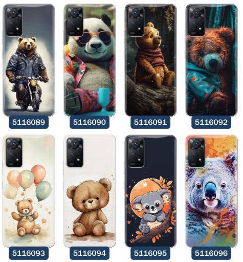 Чехол для Xiaomi Redmi Note 11 Pro с рисунком плюшевых мишек Коала Панда
